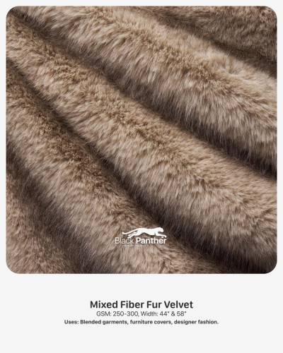 Mixed Fiber Fur Velvet Fabric 250-300 GSM | 44” & 58” Width | Garments, Furniture & Fashion in Surat